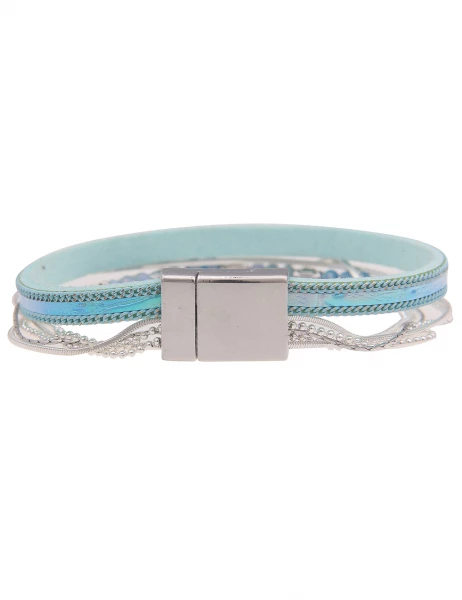 -50% SALE Leslii Armband Metallic Glasperlen in Silber Blau Tägliche Deals