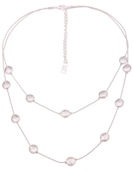 -50% SALE Leslii Kurze Halskette Muster Rund in Silber Sonderangebote