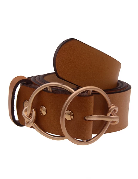-70% SALE! Leslii Damen-Gürtel Basic Gürtel Doppel-Schließe Knoten in Braun Bis zu 50% Rabatt