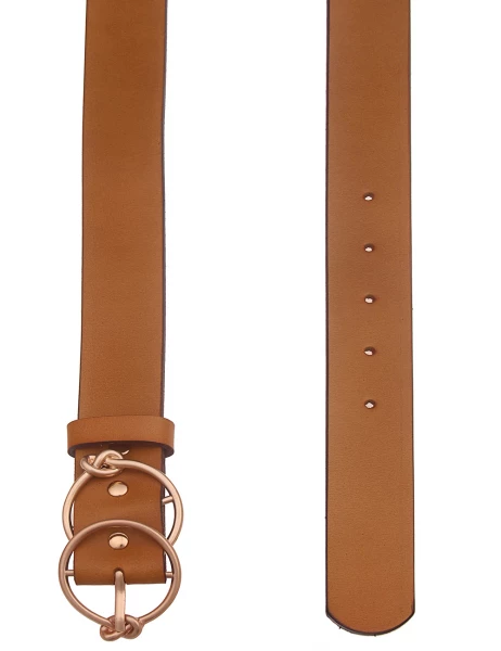 -70% SALE! Leslii Damen-Gürtel Basic Gürtel Doppel-Schließe Knoten in Braun Bis zu 50% Rabatt