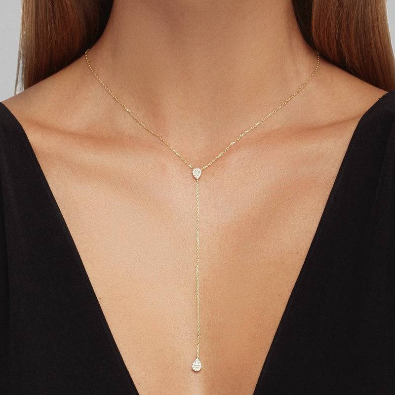 Mosuo Jewellery Teardrop Lariat Halskette - Vermeil Blitzangebot