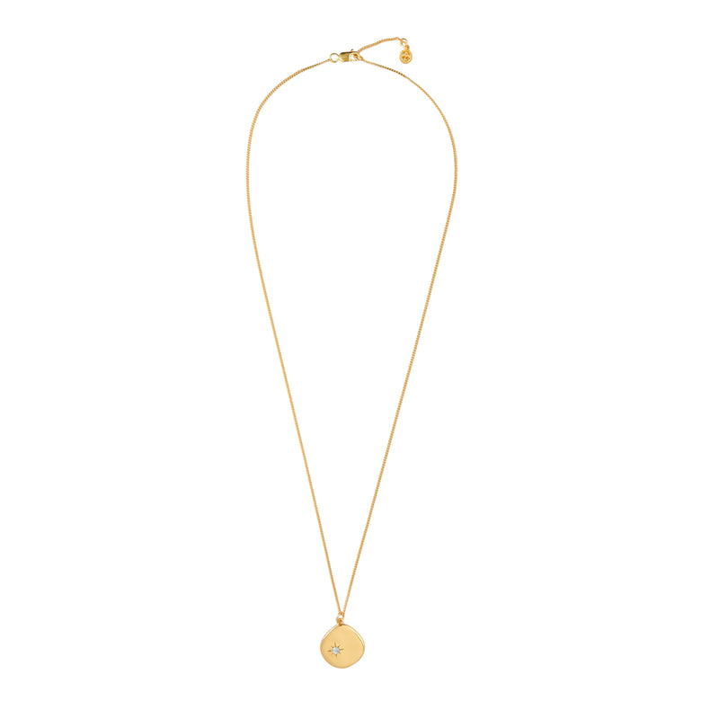 Mosuo Jewellery Geburtsstein Halskette März - Vermeil & Aquamarin Letzte 3 Tage