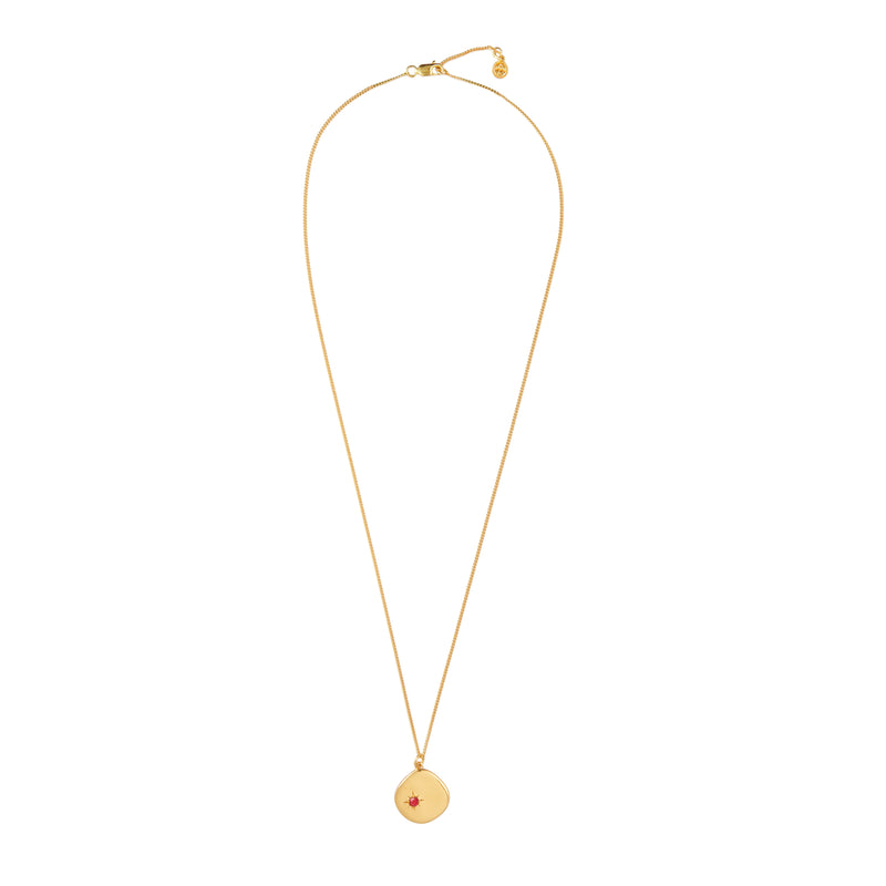 Mosuo Jewellery Geburtsstein Halskette Juli - Vermeil & Rubin Letzter Tag