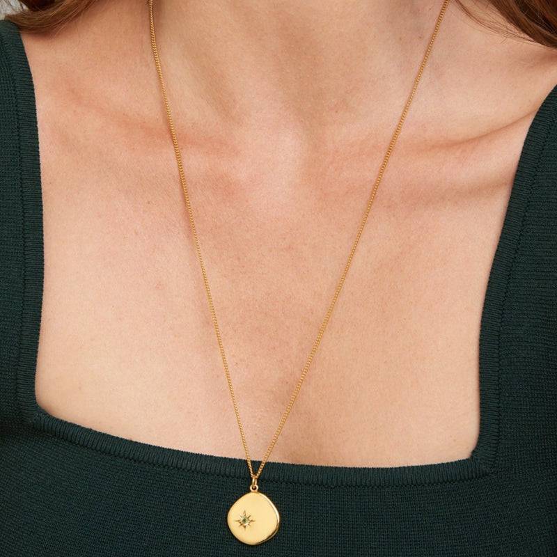 Mosuo Jewellery Geburtsstein Halskette August- Vermeil & Peridot Zeitbegrenzte Promotion