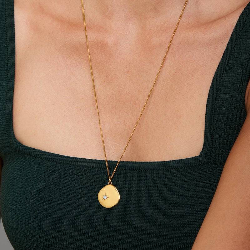 Mosuo Jewellery Geburtsstein Halskette Oktober - Vermeil & Opal Bis zu 60% Rabatt