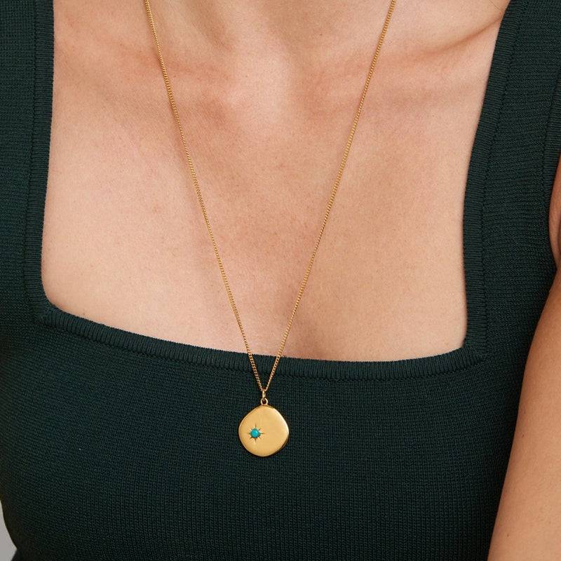 Mosuo Jewellery Geburtsstein Halskette Dezember - Vermeil & Türkis Nur für heute