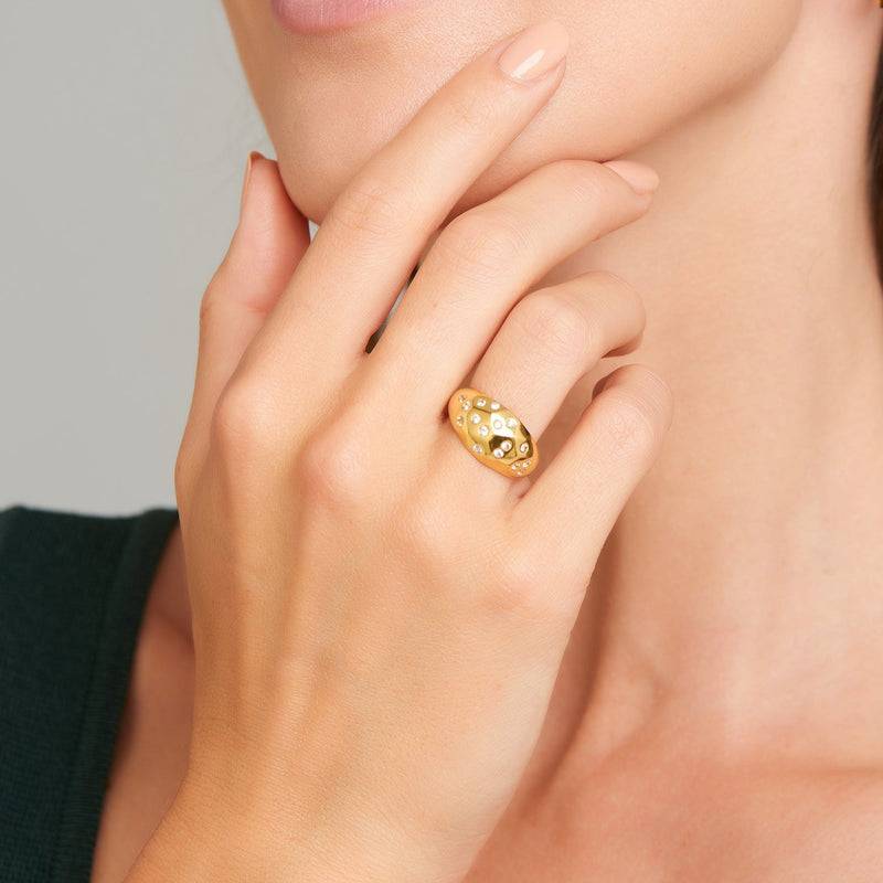 Mosuo Jewellery Sternenhimmel Topas Ring - Vermeil Sonderangebot der Fabrik