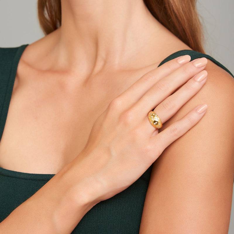 Mosuo Jewellery Sternenhimmel Topas Ring - Vermeil Sonderangebot der Fabrik