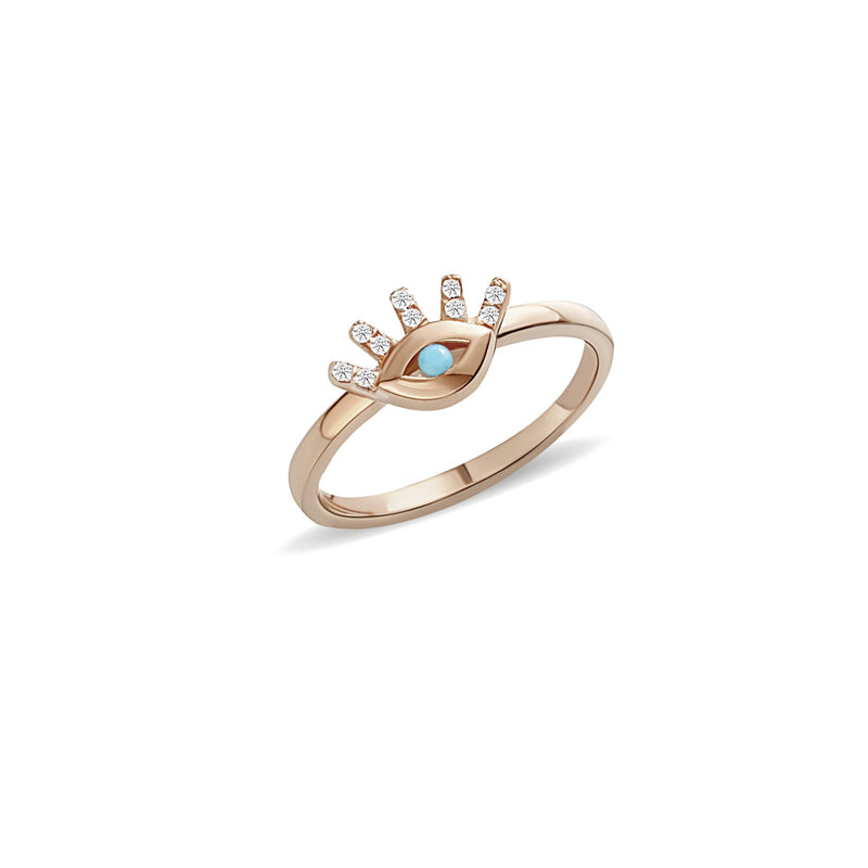 Mosuo Jewellery Türkis Diamant Evil Eye Ring Super Rabatt