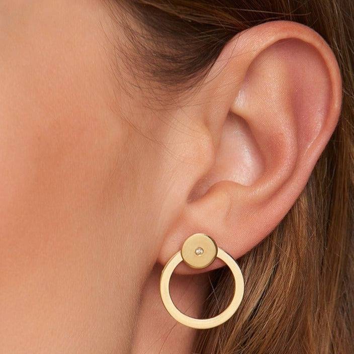 Mosuo Jewellery Brilliant Ohrstecker mit Creole Auslauf