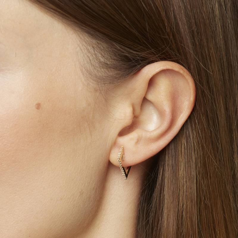 Mosuo Jewellery Eckige Diamant Creolen Günstiger Verkauf