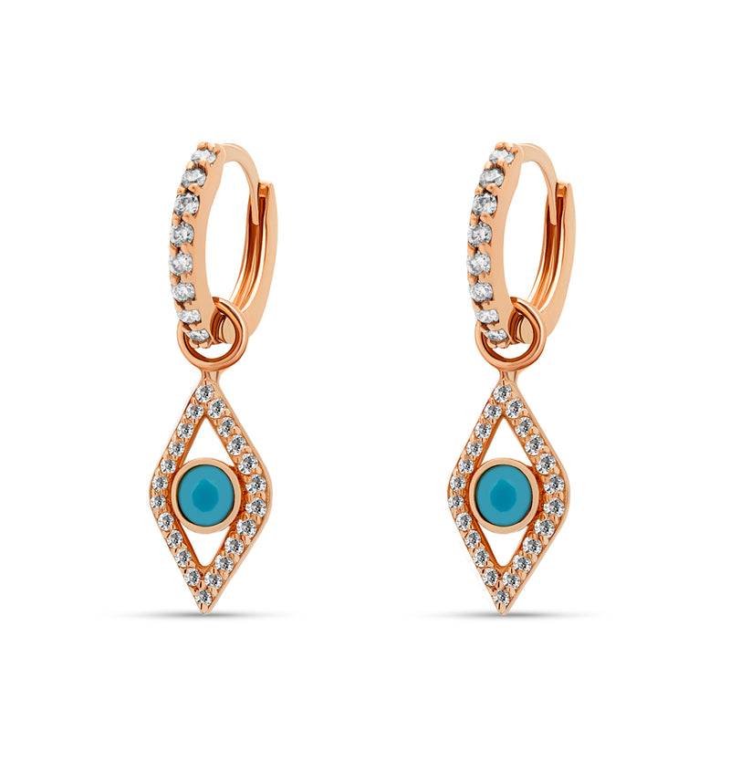Mosuo Jewellery Mini Diamant Creole mit Nazar Auge Blitzverkäufe