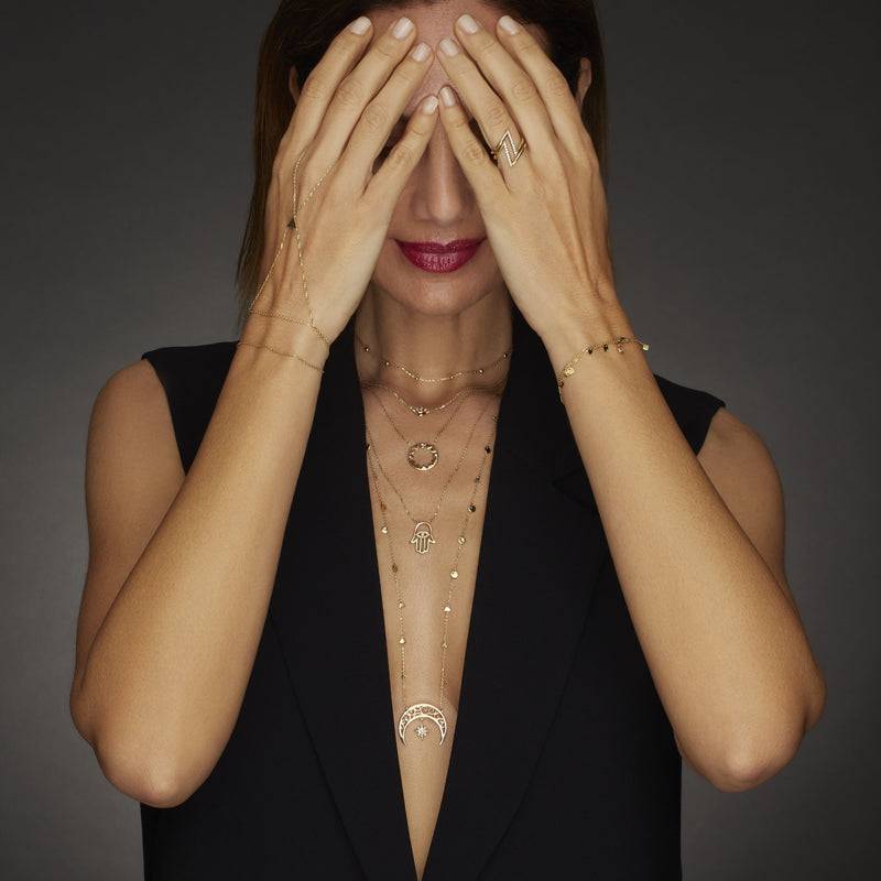 Mosuo Jewellery Diamant Mond & Stern Halskette Online Shopping