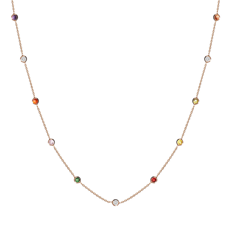 Mosuo Jewellery Regenbogen Halskette mit Steinen Jubiläumsangebot