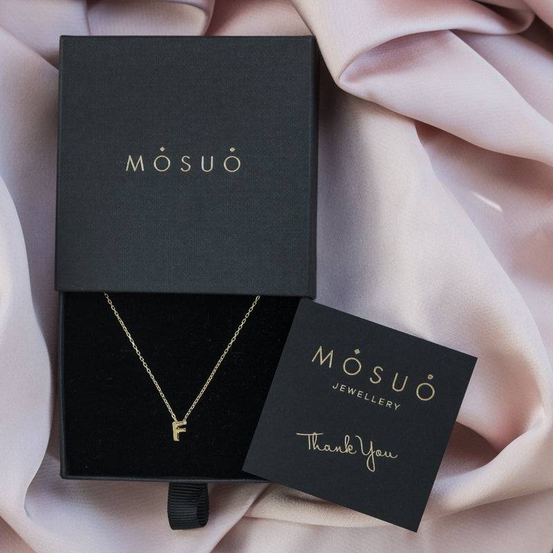 Mosuo Jewellery Diamant Buchstaben Halskette “F” - Vermeil Saisonale Angebote