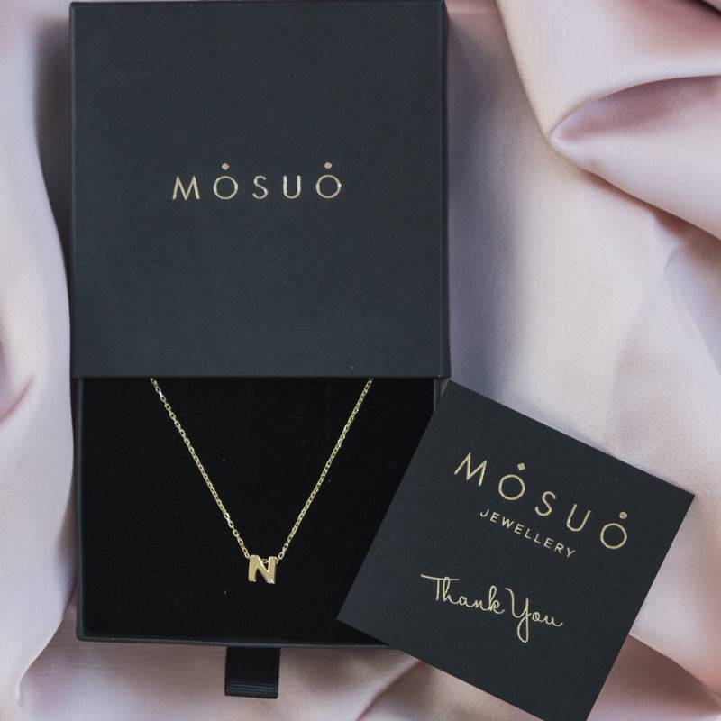 Mosuo Jewellery Diamant Buchstaben Halskette “N” - Vermeil Super Sparpreis