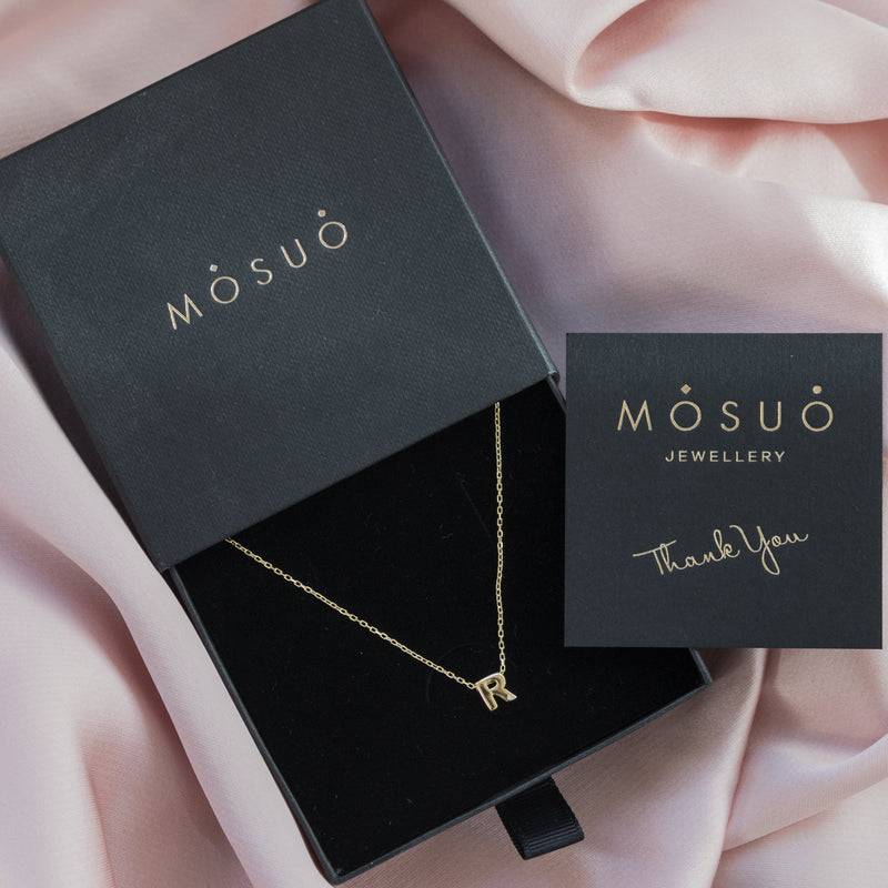 Mosuo Jewellery Diamant Buchstaben Halskette “R” - Vermeil Letzte 3 Tage
