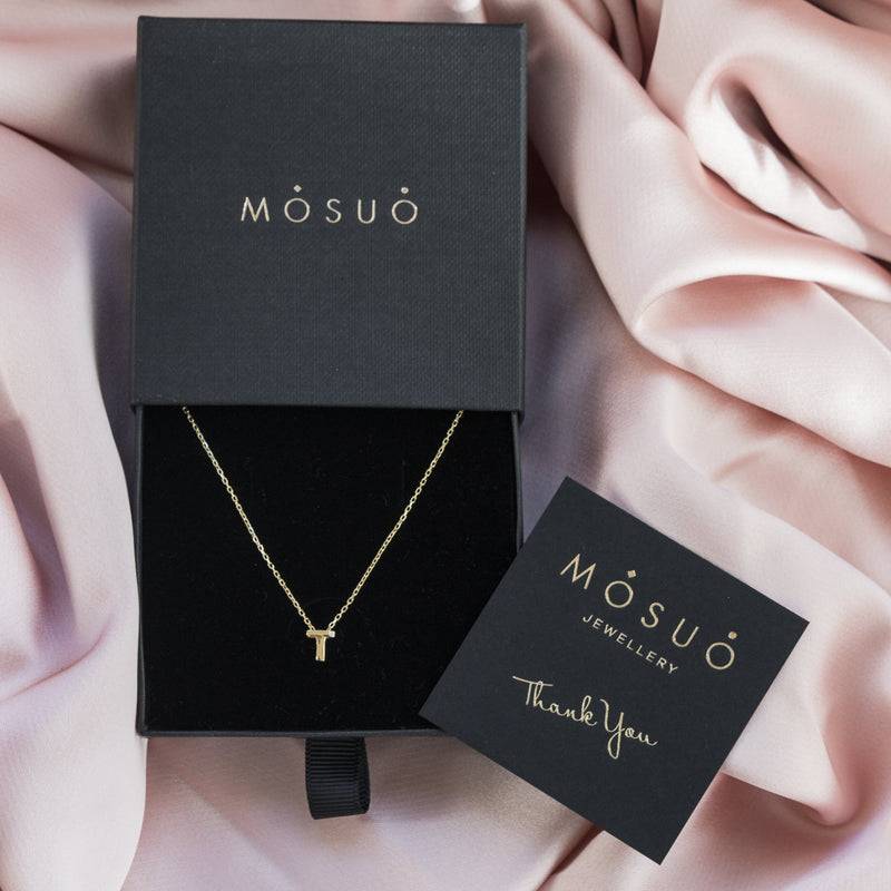 Mosuo Jewellery Diamant Buchstaben Halskette “T”- Vermeil Neueste Stile