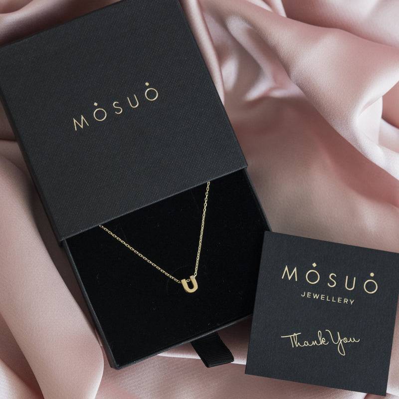 Mosuo Jewellery Diamant Buchstaben Halskette “U”- Vermeil Letzte 2 Tage
