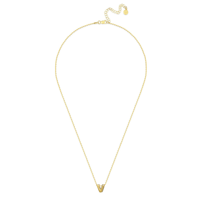 Mosuo Jewellery Diamant Buchstaben Halskette “V”- Vermeil Letzter Tag