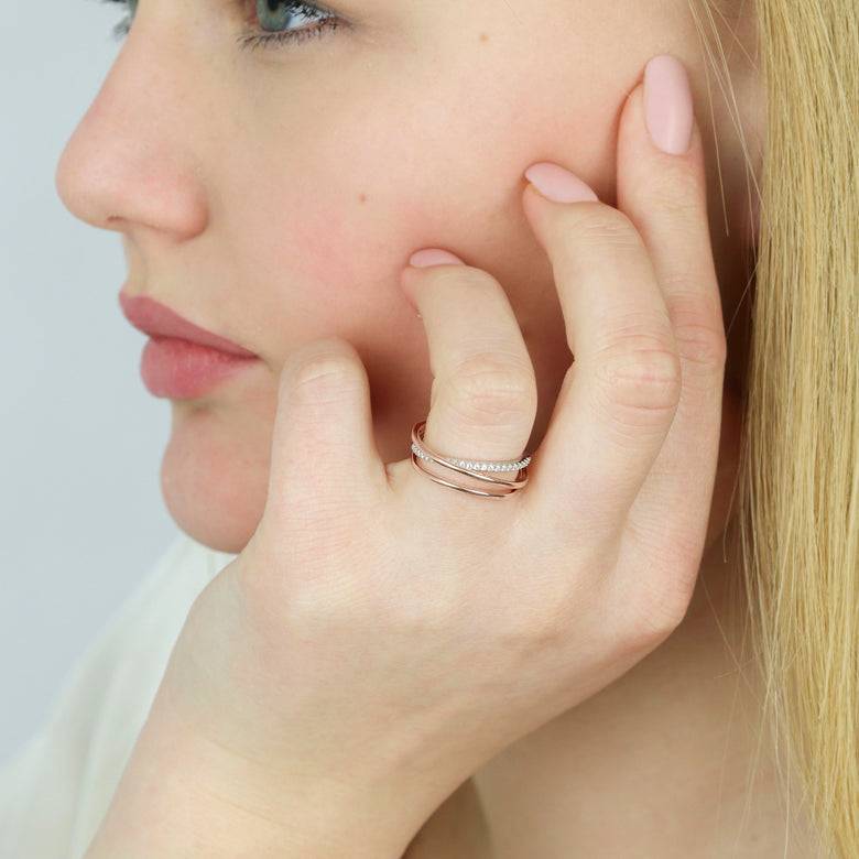 Nana Kay Echtgold Ring Onduler Rosé Preisnachlass