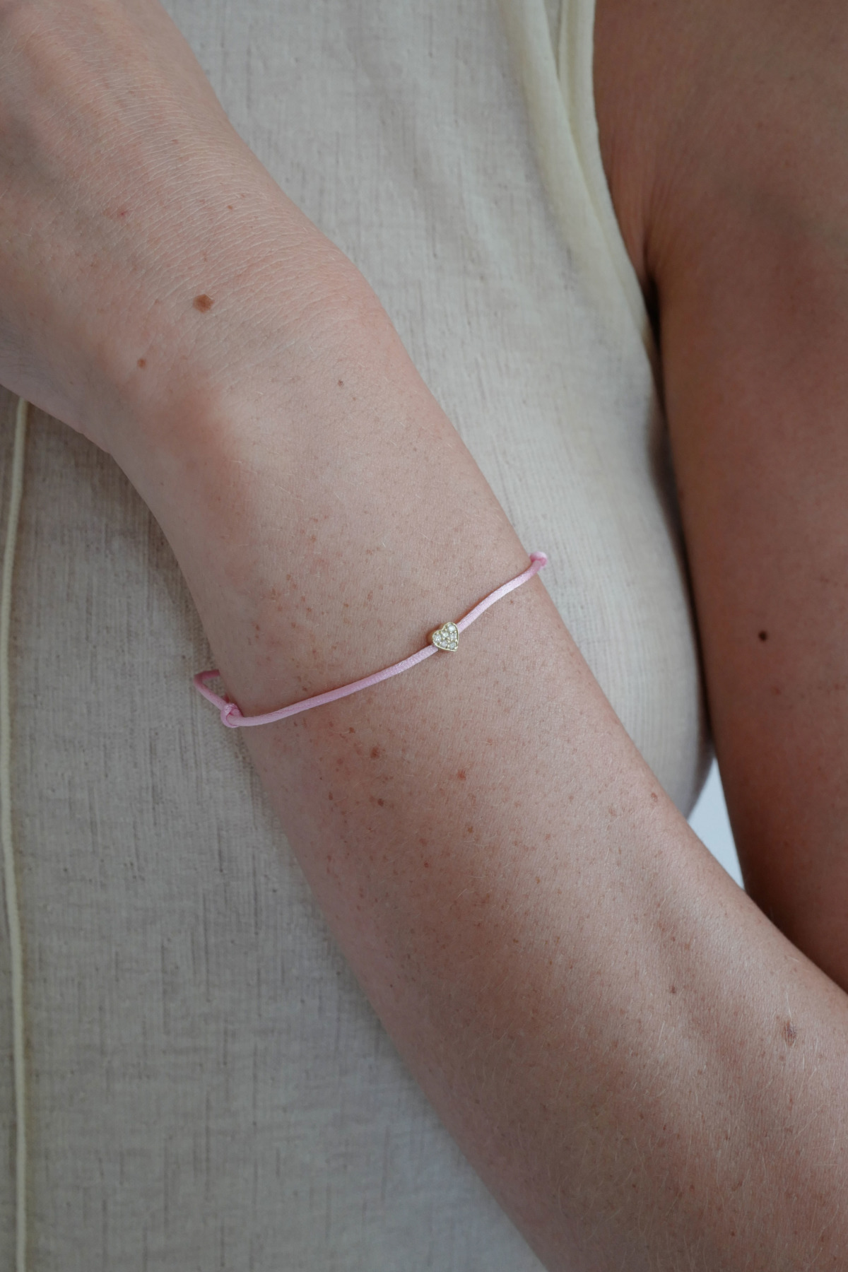 Nina Kastens Diamond Heart Bracelet Pink Fabrikverkauf