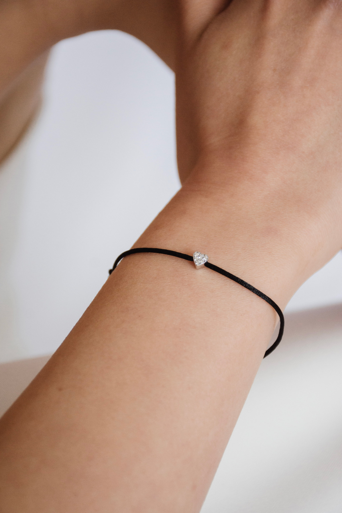 Nina Kastens Diamond Heart Bracelet Black WG Flash Sale
