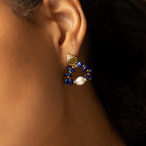 Paul Hewitt Scallop Stone Ohrring Gold Cyber Monday