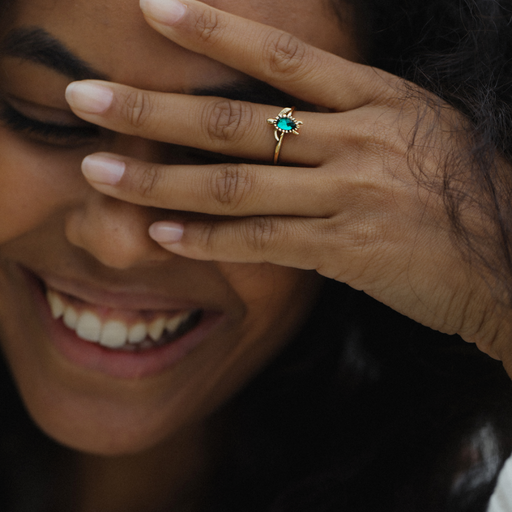 Paul Hewitt Turtle Ring Aquamarine Gold Online Outlet