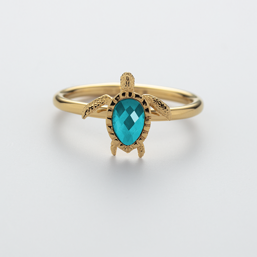 Paul Hewitt Turtle Ring Aquamarine Gold Online Outlet