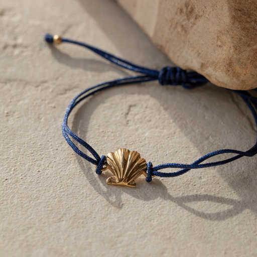 Paul Hewitt Scallop Blue Nylon Armkette Gold 50% Rabatt mit kostenlosem Versand