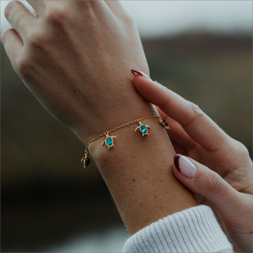 Paul Hewitt Turtle Armkette Aquamarine Gold Begrenzt auf 3 Tage