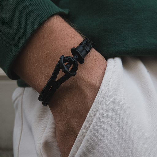 Paul Hewitt Ankerarmband Phrep Schwarz Leder Schwarz Online