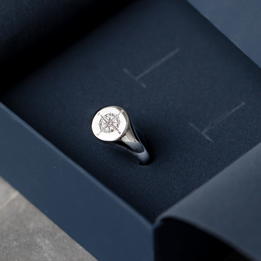 Paul Hewitt Men's Signet Ring Windrose Silber Rabatt