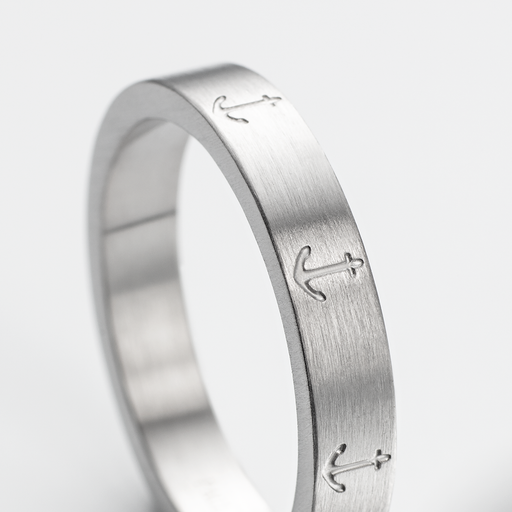 Paul Hewitt Men's Anchor Ring Silber Flash Sale