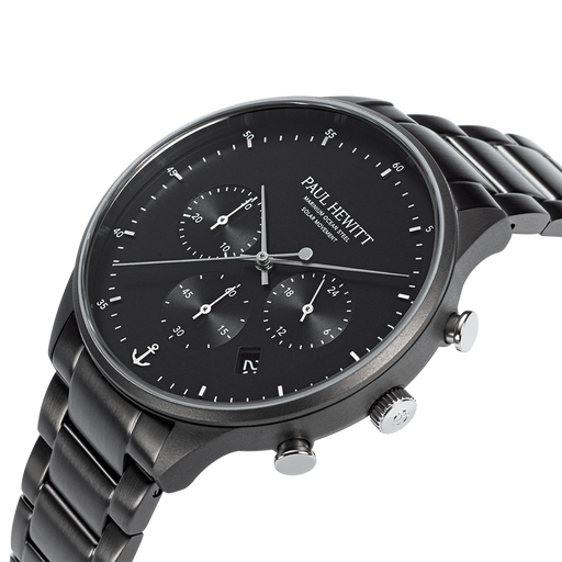 Paul Hewitt Chrono Uhr Gun Metal Schwarz Saisonschlussverkauf