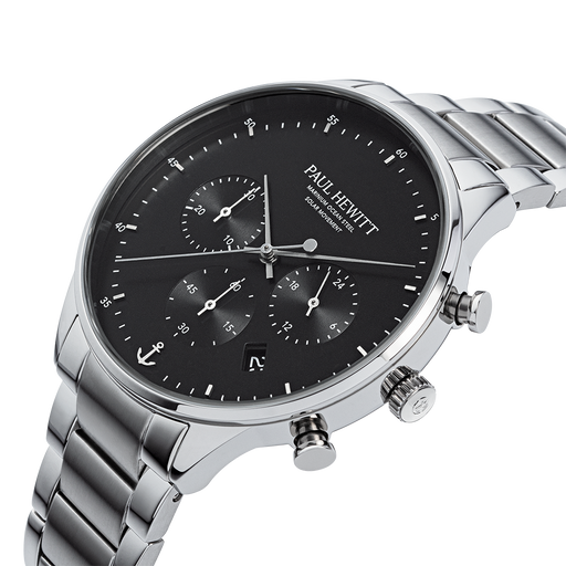 Paul Hewitt Chrono Uhr Silber Schwarz Black Friday