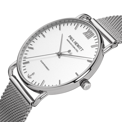 Paul Hewitt Sailor 39 mm Uhr Silber Weiß Valentinstagsangebot