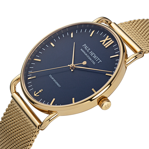 Paul Hewitt Sailor 39 mm Uhr Gold Blau Jubiläumsangebot