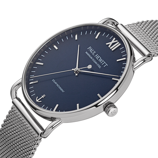 Paul Hewitt Sailor 39 mm Uhr Silber Blau Neueste Mode