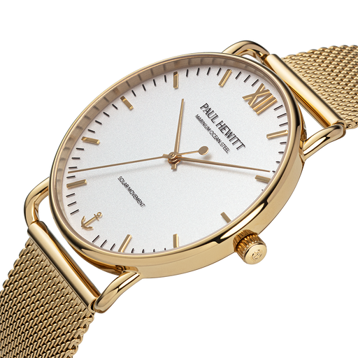 Paul Hewitt Sailor 39 mm Uhr Gold Weiß Exklusive Angebote