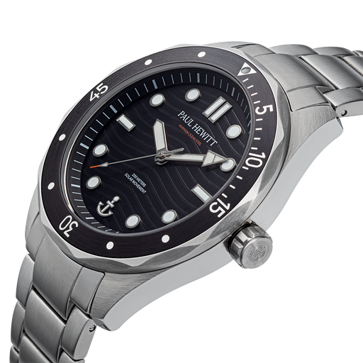 Paul Hewitt Ocean Diver Uhr Silber Schwarz Kauf eins, bekomm eins gratis