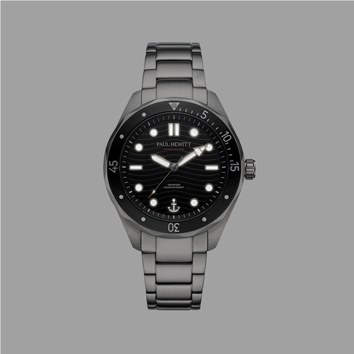 Paul Hewitt Ocean Diver Uhr Silber Schwarz Kauf eins, bekomm eins gratis
