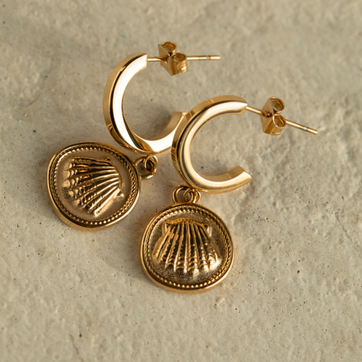 Paul Hewitt Scallop Coin Ohrring Gold Günstig kaufen