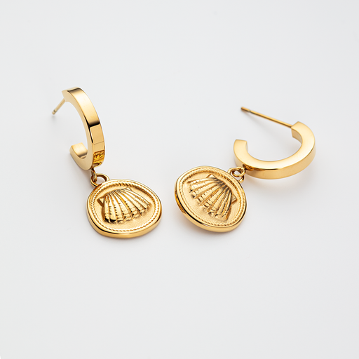 Paul Hewitt Scallop Coin Ohrring Gold Günstig kaufen