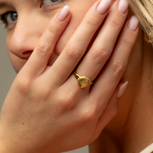 Paul Hewitt Scallop Ring Gold Flash Sale