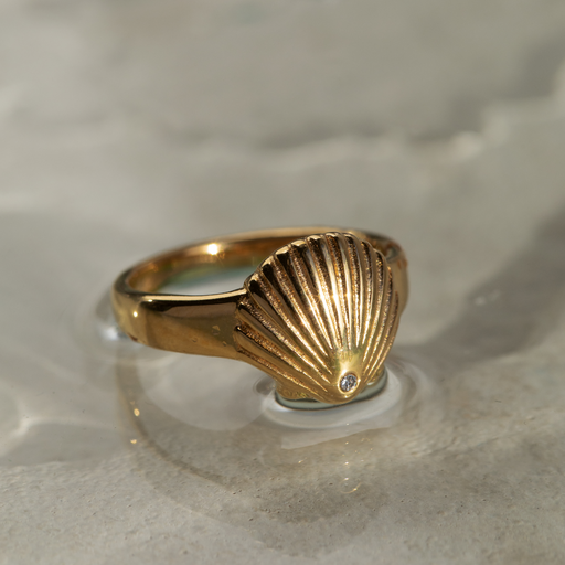 Paul Hewitt Scallop Ring Gold Flash Sale