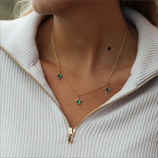 Paul Hewitt Turtle Halskette Aquamarine Gold Preisnachlass