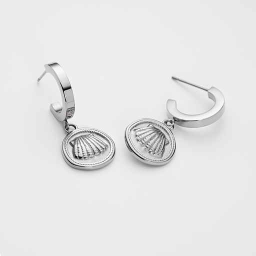 Paul Hewitt Scallop Coin Ohrring Silber Nur noch ein Tag übrig