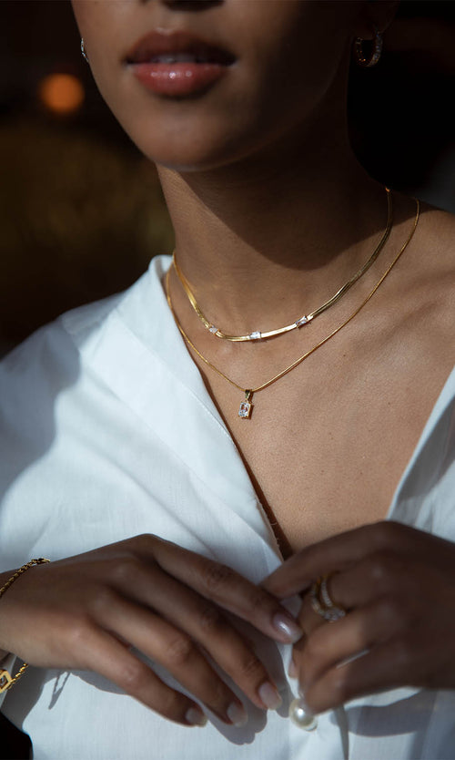 Paul Valentine Baguette Stone Necklace Valentinstagsangebot